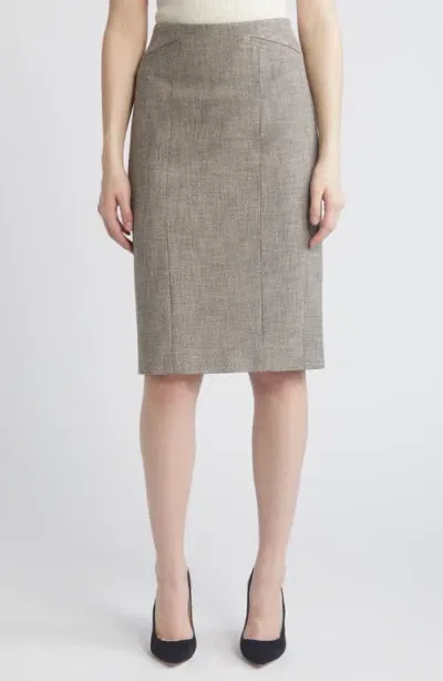 Hugo Boss Boss Vittela Pencil Skirt In Grey Jersey Fantasy