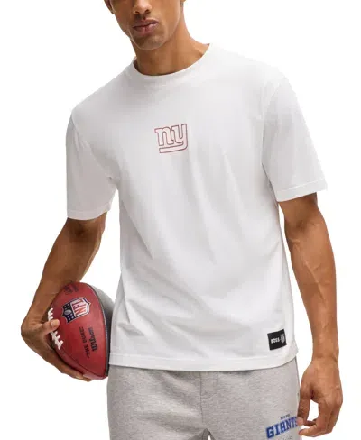 Hugo Boss Boss X Nfl Stretch Cotton Graphic T-shirt In Giants White