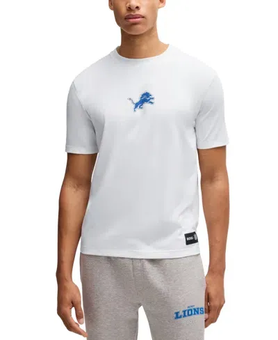 Hugo Boss Boss X Nfl Stretch Cotton Graphic T-shirt In Lions Natural