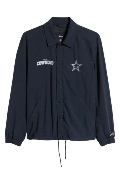 Hugo Boss Boss X Nfl Water-repellent Jacket With Embroidered Branding In Cowboys