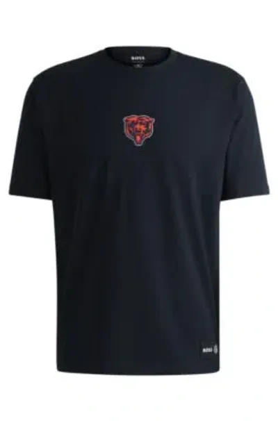 Hugo Boss Boss X Nfl Stretch-cotton T-shirt With Special Branding In Bears