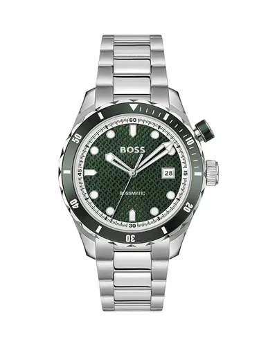 Hugo Boss Boss Matic Bracelet Watch, 42mm In Green/silver