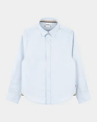 Hugo Boss Kids' Boy's Classic Button Down Shirt In Pale Blue