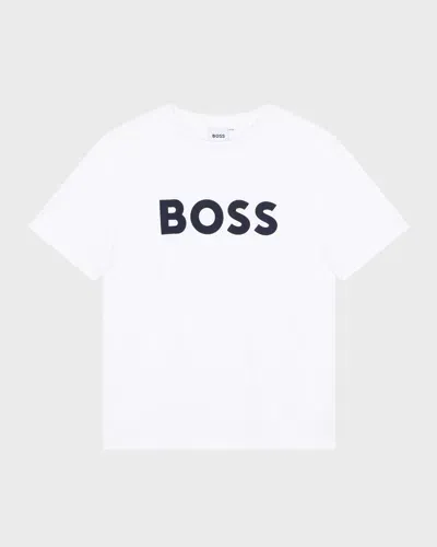 Hugo Boss Kids' White T-shirt For Boy With Logo