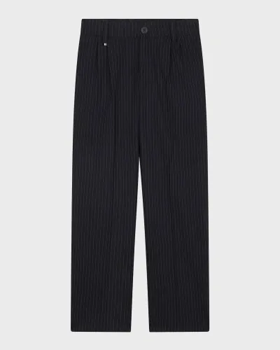 Hugo Boss Kids' Boy's Striped Suit Pants In Navy