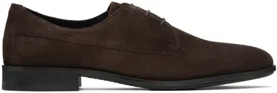 Hugo Boss Brown Lace-up Derbys In 201-dark Brown