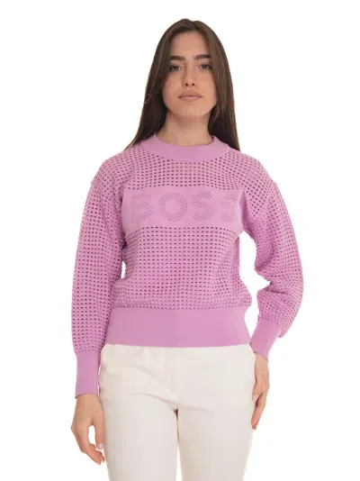 Hugo Boss C-fhein Pullover In Pink