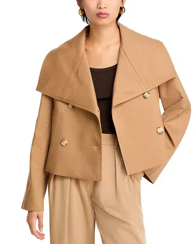 Hugo Boss Caspera Crop Jacket In Medium Beige