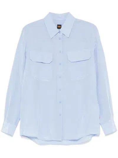 Hugo Boss Chest-pockets Shirt In Blue