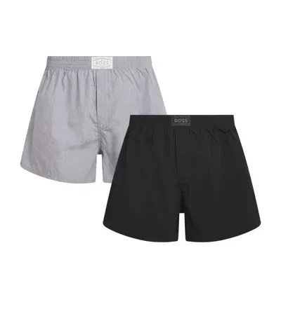 Hugo Boss Cotton Boxer Shorts In Grey