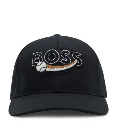 Hugo Boss Cotton Logo Baseball Cap In Black