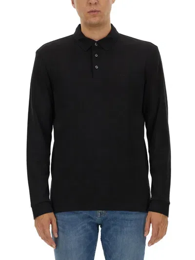 Hugo Boss Cotton Polo In Black