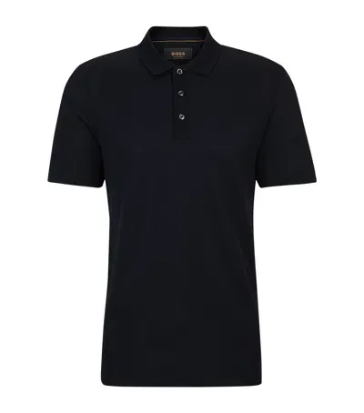 Hugo Boss Cotton-silk Polo Shirt In Blue