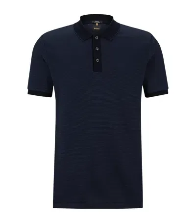 Hugo Boss Cotton-silk Polo Shirt In Blue