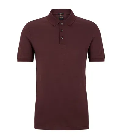 Hugo Boss Cotton-silk Polo Shirt In Red