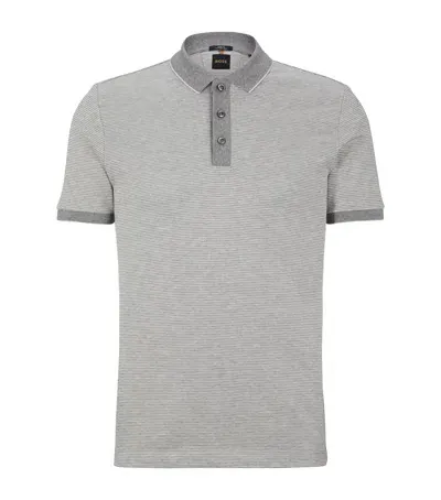 Hugo Boss Cotton-silk Polo Shirt In Silver