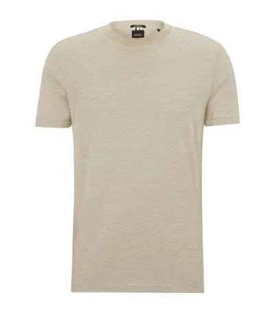 Hugo Boss Cotton-silk T-shirt In Beige