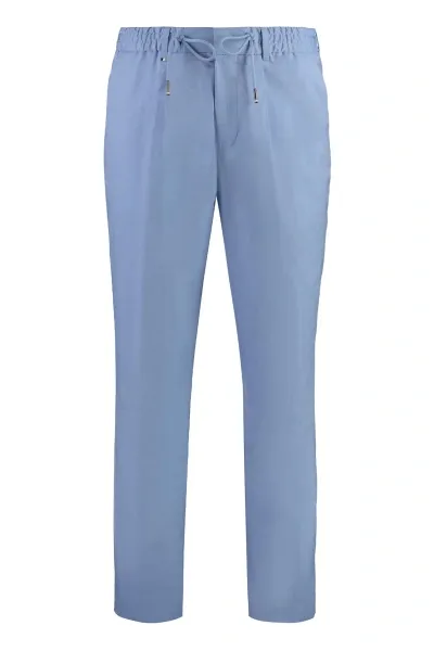 Hugo Boss Cotton Trousers In Blue