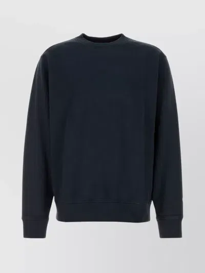 Hugo Boss Crew Neck Cotton Sweatshirt In Navy