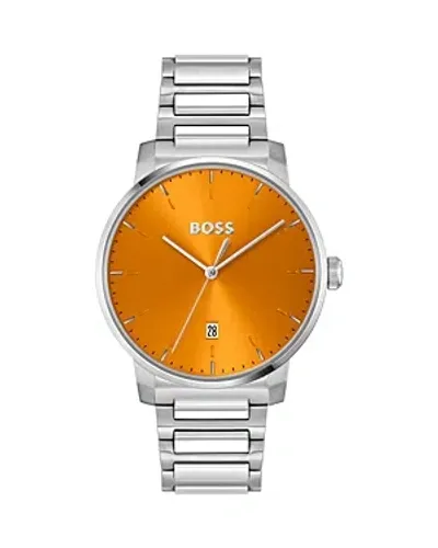 Hugo Boss Men's Dean Quartz Basic Calendar Silver-tone Stainless Steel Watch 41mm In Assorted-pre-pack