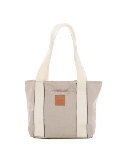 Hugo Boss Deva Fabric Shopping Bag In Beige