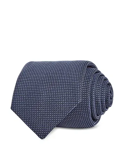 Hugo Boss Diagonal Stripe Silk Classic Tie In Dark Blue