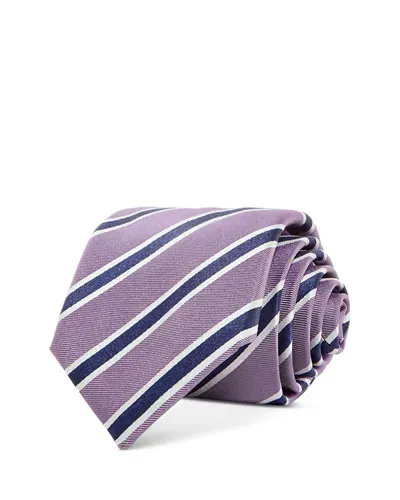 Hugo Boss Diagonal Stripe Silk Classic Tie In Medium Purple