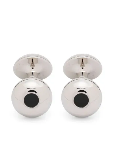 Hugo Boss Dot-detailed Cufflinks In Silver