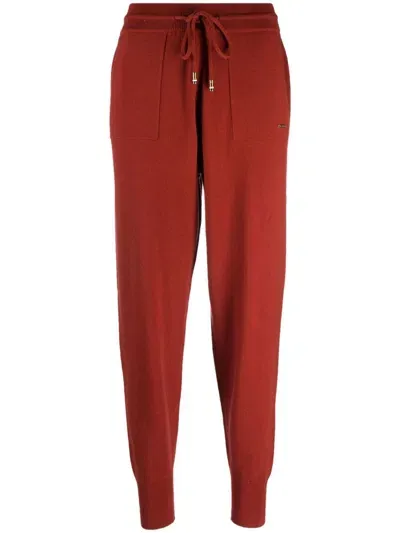 Hugo Boss Drawstring Waist Wool Track Pants In 红色