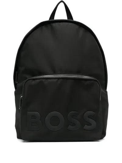 Hugo Boss Embossed Logo-detail Backpack In Black