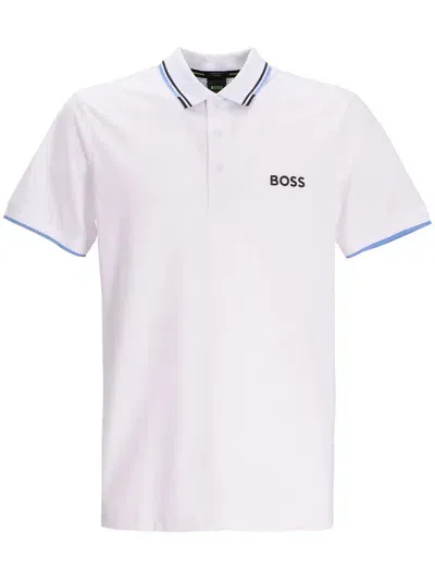 Hugo Boss Embroidered-logo Polo Shirt In Pink