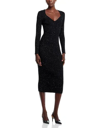 Hugo Boss Ferima Sequined Sweater Dress In Black