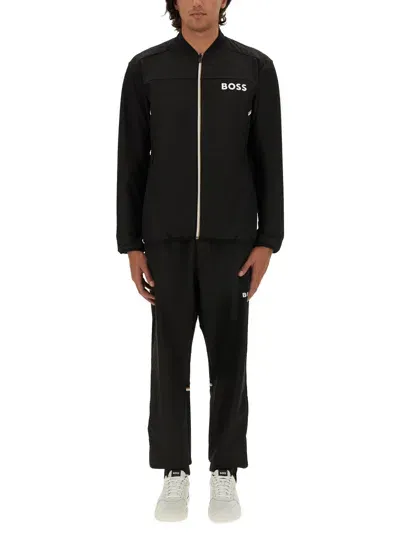 Hugo Boss Full Jumpsuit With Logo In Black