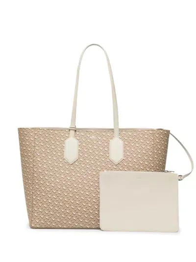 Hugo Boss Geometric-print Tote Bag In Neutrals