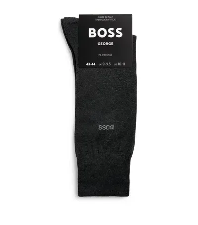 Hugo Boss George Flat Knit Socks In Grey