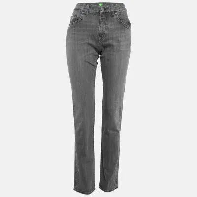 Pre-owned Hugo Boss Grey Denim Jeans Xl Waist 32"