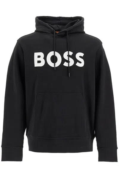 Hugo Boss Hooded Sweatshirt With In Black