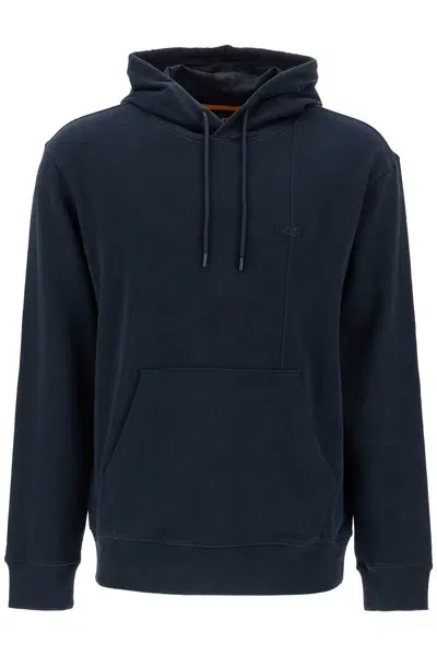 Hugo Boss Hooded Sweatshirt With In Blue