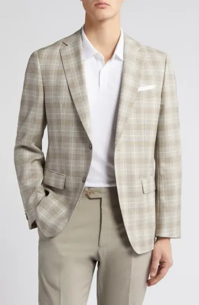 Hugo Boss Boss Hutson Plaid Virgin Wool Sport Coat In Green