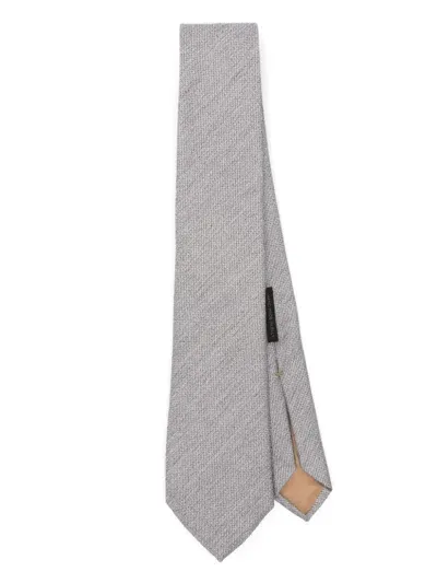 Hugo Boss Jacquard Tie In 灰色