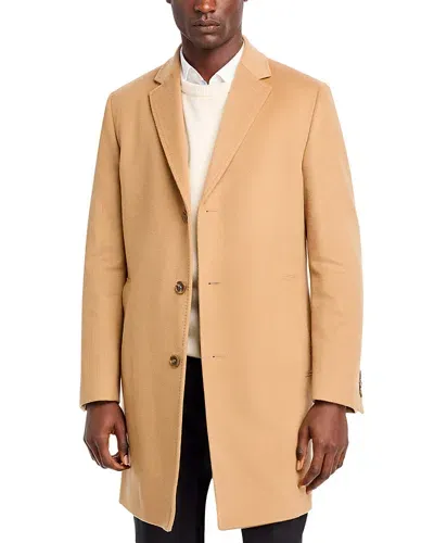 Hugo Boss Jared Wool & Cashmere Regular Fit Topcoat In Brown