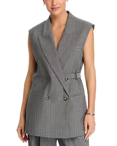 Hugo Boss Jewelara Pinstriped Vest In Grey