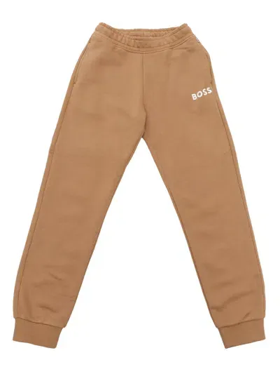 Hugo Boss Kids' Jogger Pants In Brown