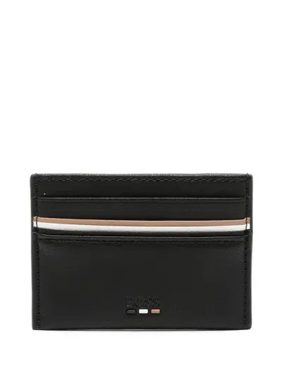 Hugo Boss Logo-embossed Card Holder In Black