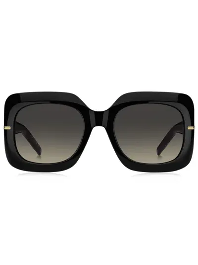 Hugo Boss Logo-embossed Sunglasses In Black