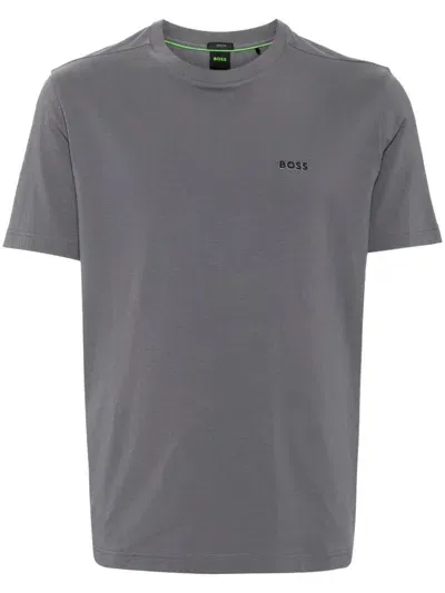 Hugo Boss Logo-embossed T-shirt In Grey