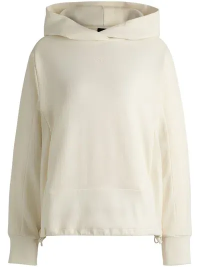 Hugo Boss Logo-embroidered Hoodie In White