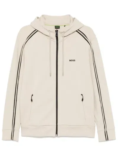 Hugo Boss Logo Embroidery Sport Jacket In White