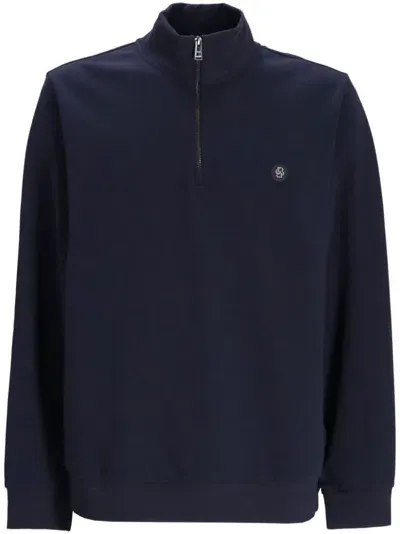 Hugo Boss Logo-patch Sweatshirt In Blue