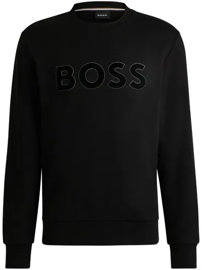 Hugo Boss Logo-patch Sweatshirt In Black